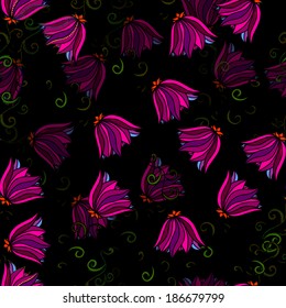 Abstract seamless floral vector background. 