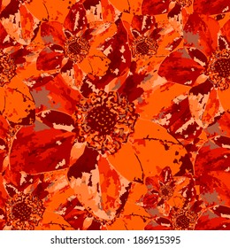 Abstract seamless floral vector background.
