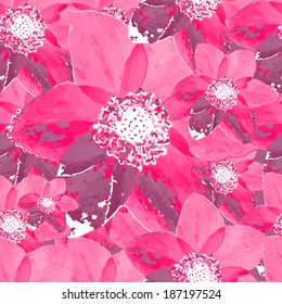 Abstract seamless floral vector background.
