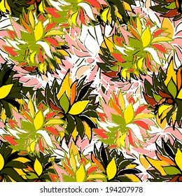 Abstract seamless floral vector background.