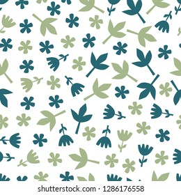 Abstract seamless floral vector pattern 