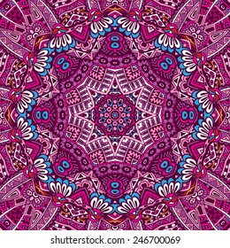 Abstract seamless flourish colorful vector mandala background