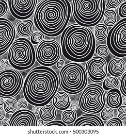 Abstract seamless flower, drawn with curls vector texture. Wallpaper, backgrounds, decoration, fabric for your design.