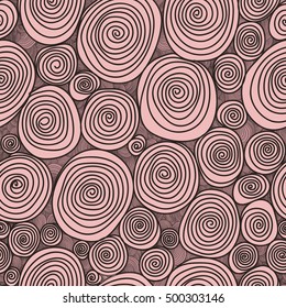 Abstract seamless flower, drawn with curls vector texture. Wallpaper, backgrounds, decoration, fabric for your design.