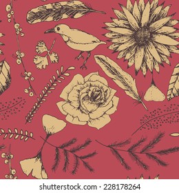 Abstract seamless flower pattern