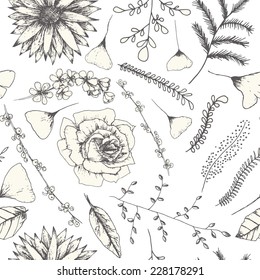 Abstract seamless flower pattern