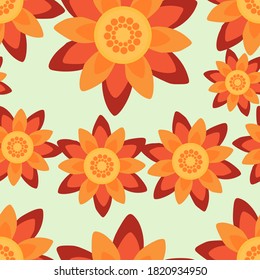 Abstract seamless flower pattern background.