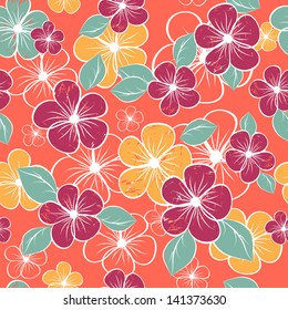 abstract seamless flower pattern. Colorful vector illustration