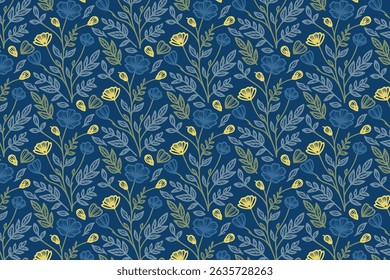 abstrato padrão de flor sem costura com esboço de algodão para papel de parede de embalagem de moda e roupas de cozinha

