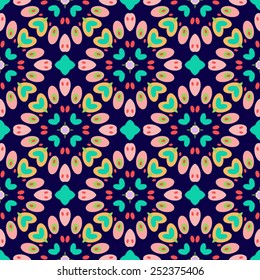 Abstract seamless flower pattern, vector background