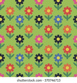 Abstract seamless flower pattern. Vector illustration.
