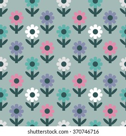 Abstract seamless flower pattern. Vector illustration.