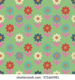 Abstract seamless flower pattern. Vector illustration.