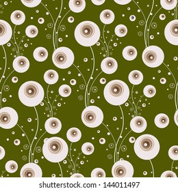 Abstract seamless flowers or dandelions. Vector fashion trend.