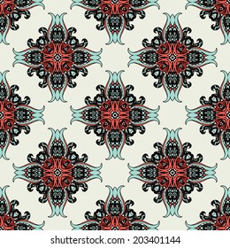 Abstract seamless folkloric ornamental vector design ethnic