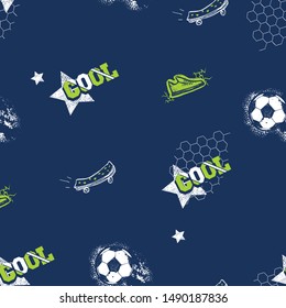 Abstract seamless football pattern. Sport repeats print.