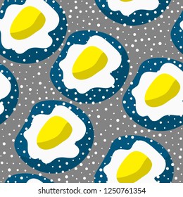 Abstract seamless with fried scrambled eggs