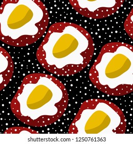 Abstract seamless with fried scrambled eggs