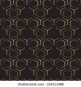 Abstract seamless geometric Art Deco pattern. Seamless golden vector background. Vintage style texture. Vector illustration in art nouveau style.