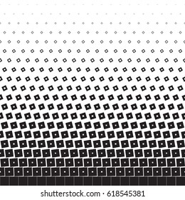 Abstract seamless geometric background of black turning squares, halftone