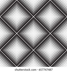 Abstract seamless geometric background of black squares, halftone