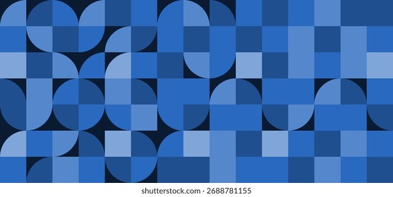 Abstract seamless geometric background with blue circles. Vector illustration. Eps 10