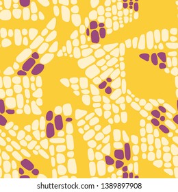 Abstract seamless geometric background with chaotic textures. Irregular blocks pattern. Repeating oval shapes, paving stone mosaic tracery. Designed for textile, fabric, wrapping.