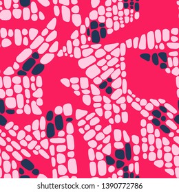 Abstract seamless geometric background with chaotic textures. Irregular blocks pattern. Repeating oval shapes, paving stone mosaic tracery. Designed for textile, fabric, wrapping.