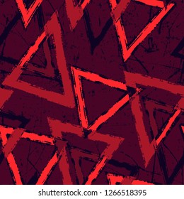 Abstract seamless geometric background with cracked texture. Grunge pattern for boys, girls, sport, fashion. Urban colorful wallpaper for guys.