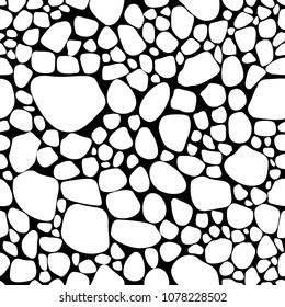 Abstract seamless geometric background design. Mosaic black shapes pattern. Stylish texture of stones.