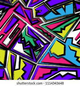 Abstract seamless geometric background. Grunge pattern for boys, girls, sport, fashion. Urban colorful wallpaper.