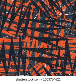Abstract seamless geometric background with line cracked texture, dots. Grunge pattern for boys, girls, sport, fashion. Urban colorful wallpaper.