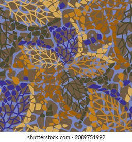 Resumen de fondo geométrico sin fisuras con texturas ovales formando brotes de flores. Patrón floral. Formas de rombos repetitivos, tracería de mosaicos. Efecto de superposición. Para textiles y tejidos.