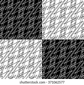 Abstract seamless geometric background / pattern. Monochrome repeatable vector texture.