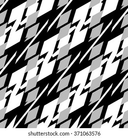Abstract seamless geometric background / pattern. Monochrome repeatable vector texture.