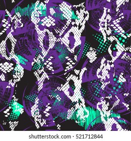 Abstract seamless geometric background with Snake skin texture for textile. Modern grunge background . Wallpaper for boys and girls