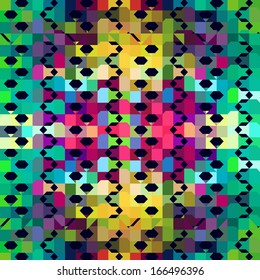 Abstract seamless geometric background with stylish vivid color concept