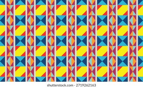 Abstract seamless geometric background with vertical pattern layout. Colorful repeating geometric design with triangular elements Perfect for printing, design backgrounds, wallpaper and tiles, gift wrapping
