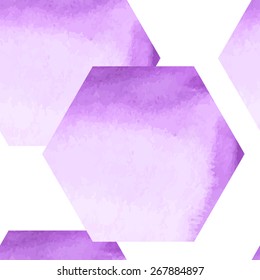 Abstract seamless geometric background of watercolor shapes. 