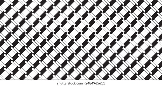 Abstract seamless geometric black ahnd white pattern. Abstract rectangle seamless pattern vector illustration