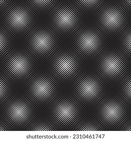abstract seamless geometric black halftone pattern art.