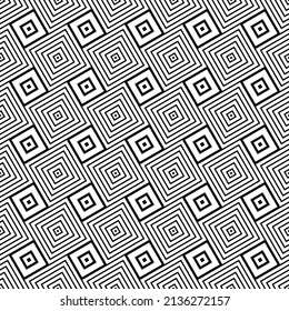 Abstract seamless geometric black and white pattern. Vector art.