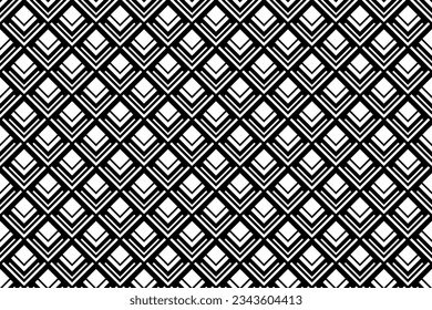 Abstract Seamless Geometric Black and White Pattern and Texture. Vector Art.