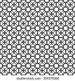 Abstract Seamless geometric black and white pattern. Vector illustration