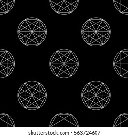 Abstract seamless geometric black and white pattern