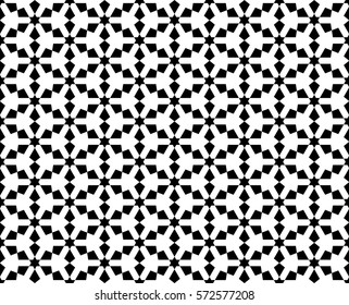 Abstract seamless geometric black & white oriental pattern