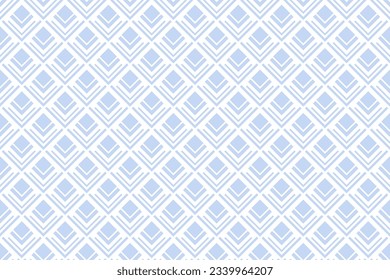 Abstract Seamless Geometric Blue and White Pattern and Texture. Vector Art.