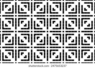 Patrón Abstractas geométrico sin costuras en blanco y negro. Arte vectorial.