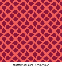 Abstract seamless geometric dark pink (magenta) floral design on red background. modern stylish texture pattern for print, web, background, wallpaper, fabric, fashion, etc.