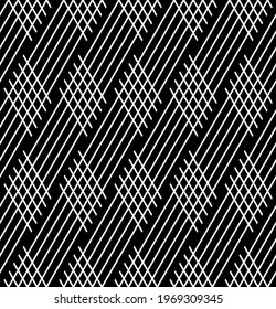 Resumen de líneas de diamantes geométricos sin fisuras y patrón de grids. Arte vectorial.